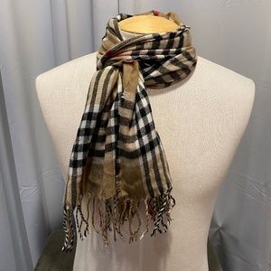 Camel Plaid Scarf
